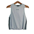 ❤️ 3/$15 Forever 21 Cropped Sporty Elite Striped Tank Grey Blue Women's Size M
