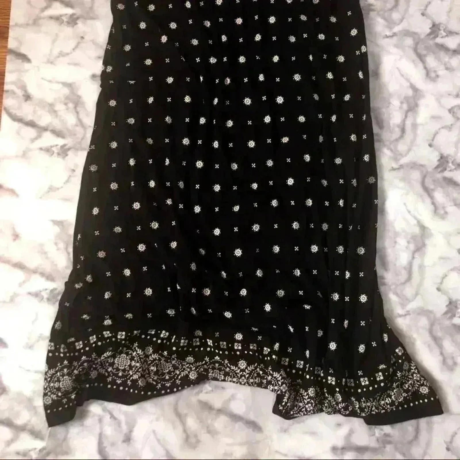 NWT Black White Patterned Maxi Dress Summer Sun Dress Women's Size S