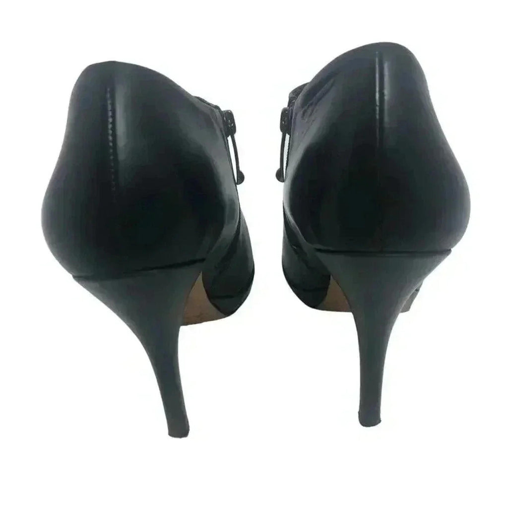 Via Spiga Stiletto Black Leather Heels Stilettos Pumps Boots Women's Size 7