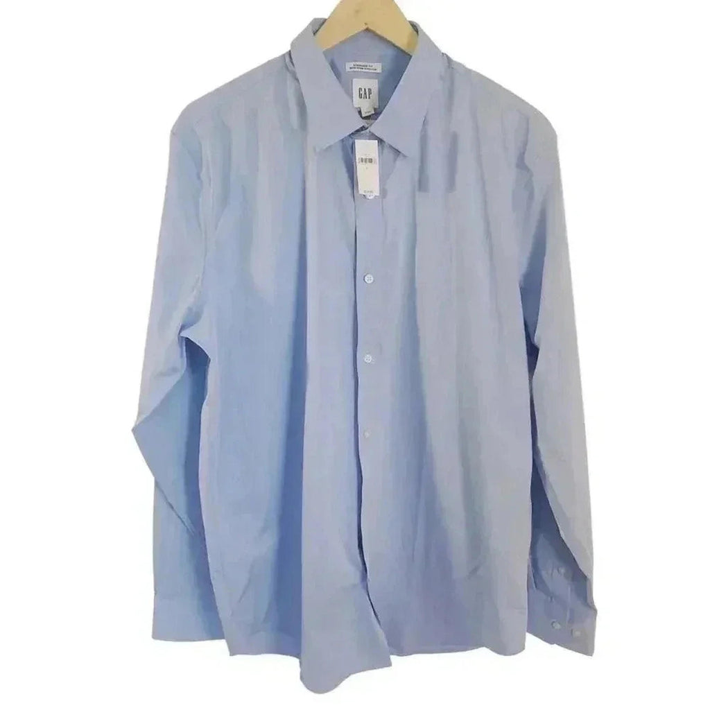 NWT GAP Men's Light Blue Long Sleeved Button Down Business Casual Office Size L