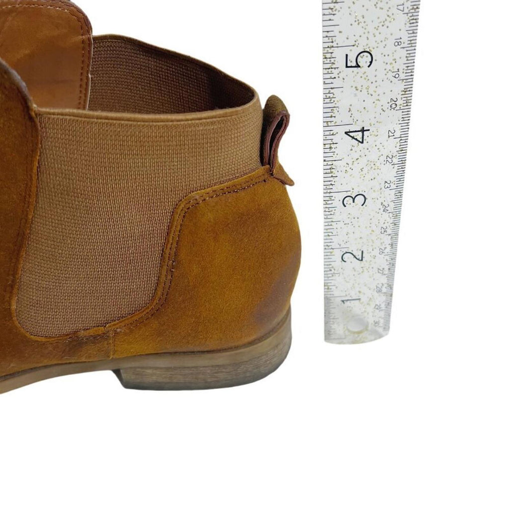 Franco Sarto Kabrina Brown Suede Distressed Leather Booties Boots Size 6.5