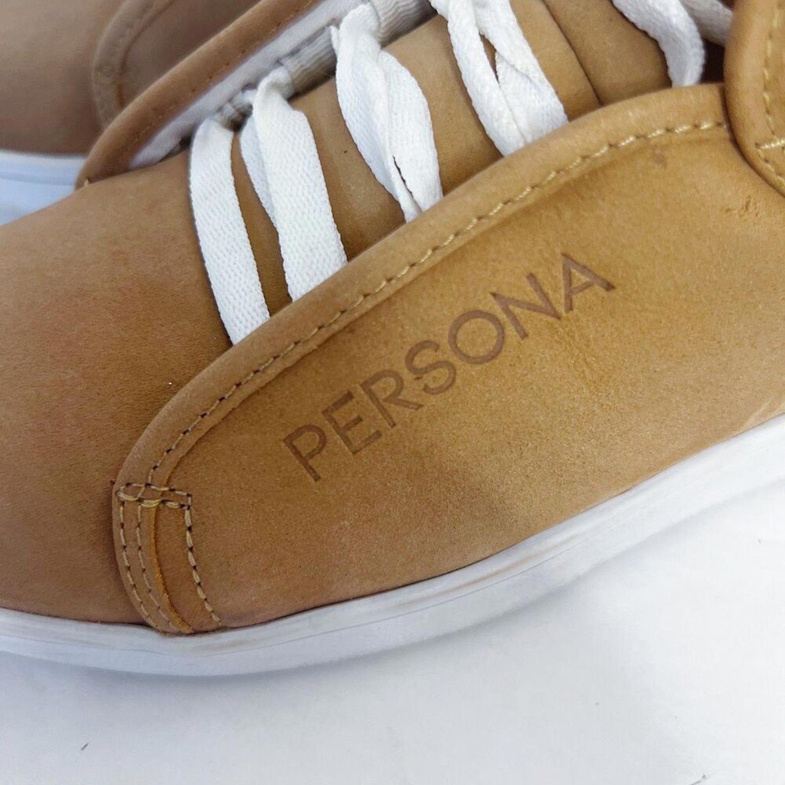 Persona Men's Tan Suede High Top Sneakers White Laces Streetwear Hype Size 8