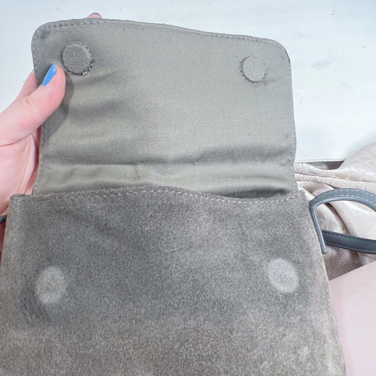 Urban Outfitters UO Grey Suede Crossbody Bag Foldover Purse