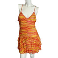 NWT Wild Fable Orange Yellow Ruffle Layered Summer Dress Fairycore Size L