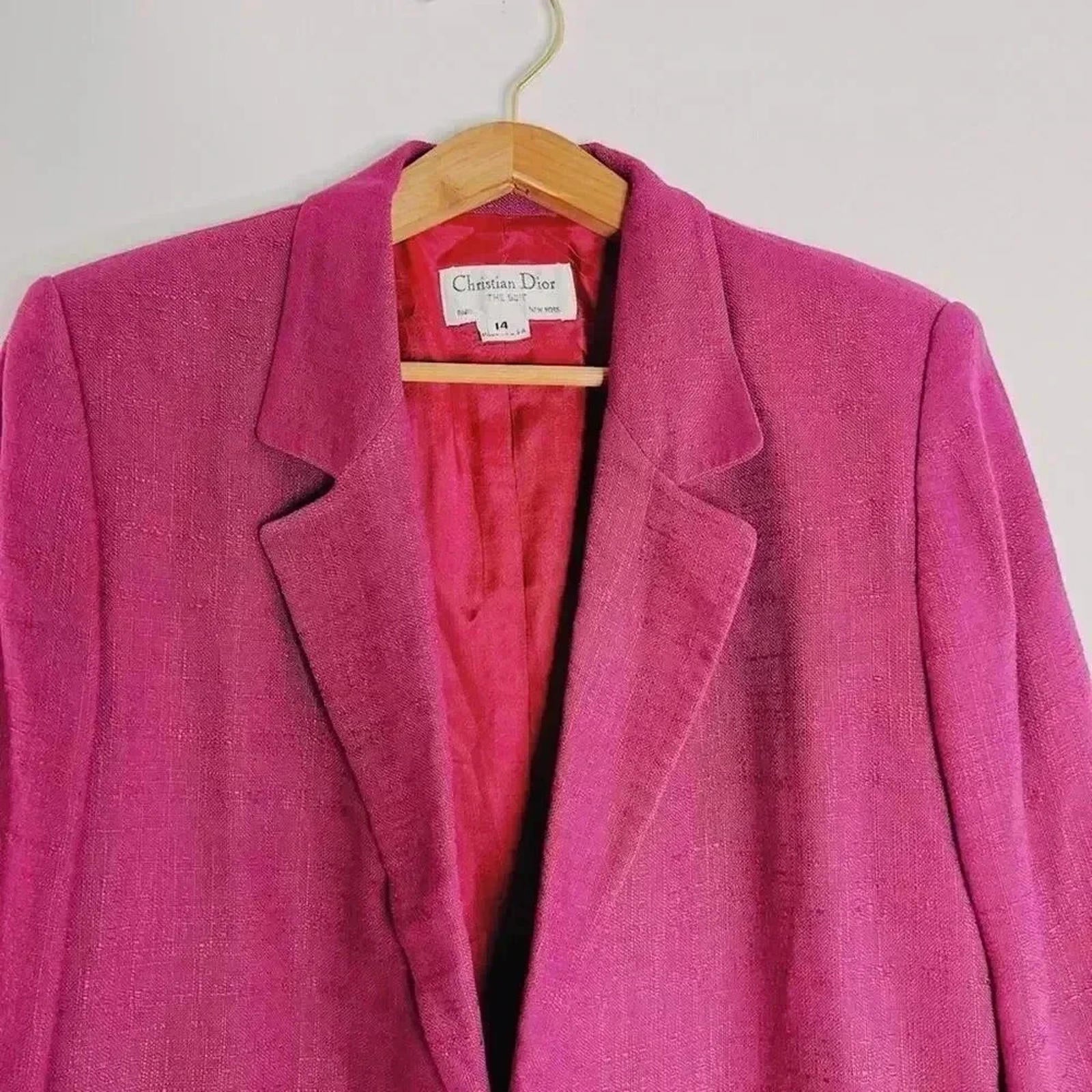 Christian Dior Rare Vintage Fuchsia Blazer Women's Size 14