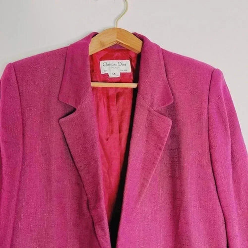 Christian Dior Rare Vintage Fuchsia Blazer Women's Size 14