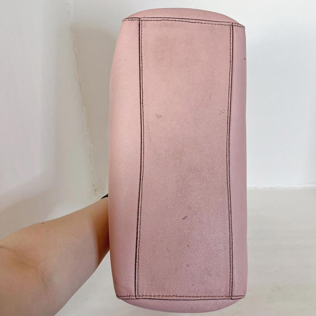 Coach Turnlock Tote In Blossom Light Pink Leather Tote Balletcore Coquette