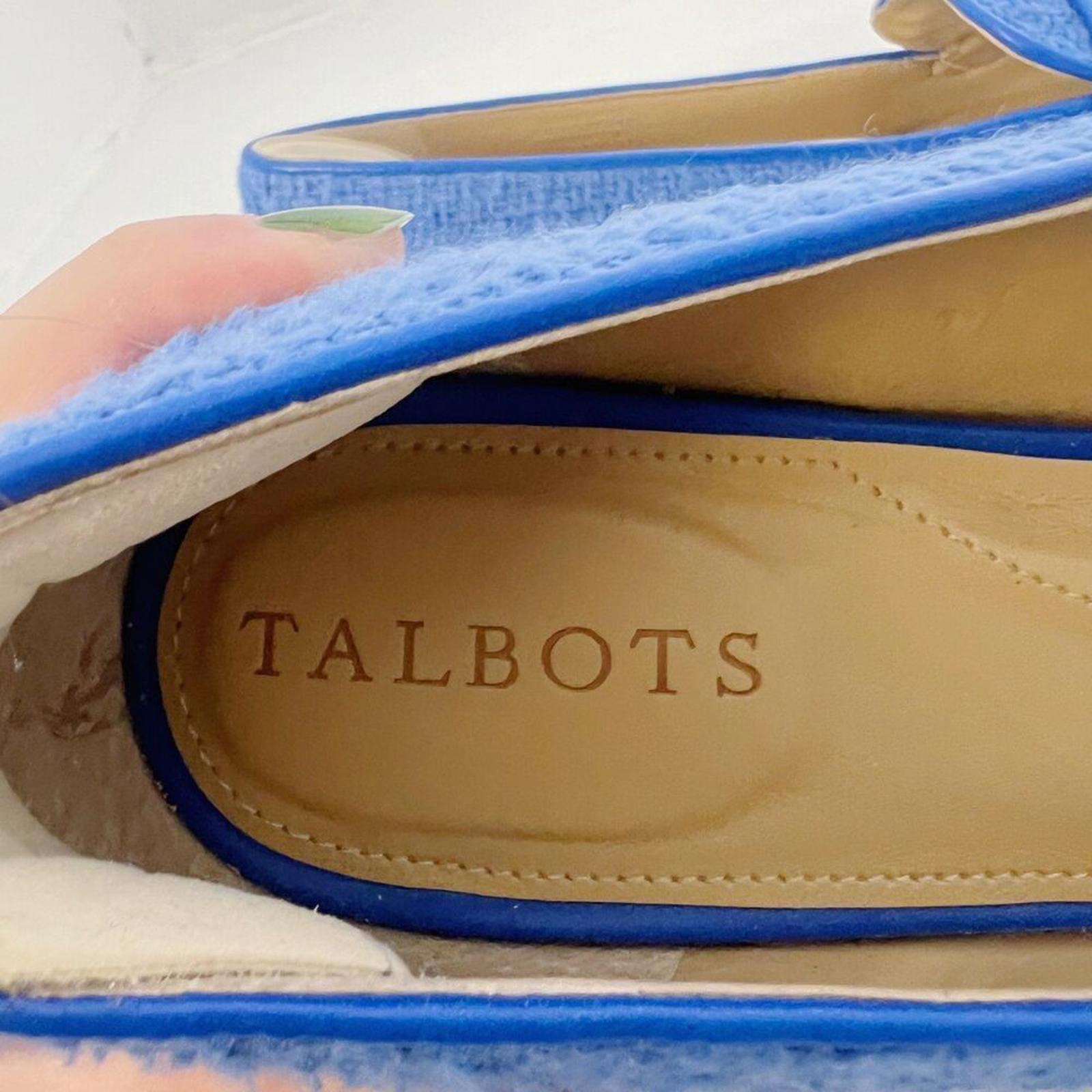 Like New Talbots Jane Bow Loafers Amherst Tweed in Capri Blue Flats Size 7.5
