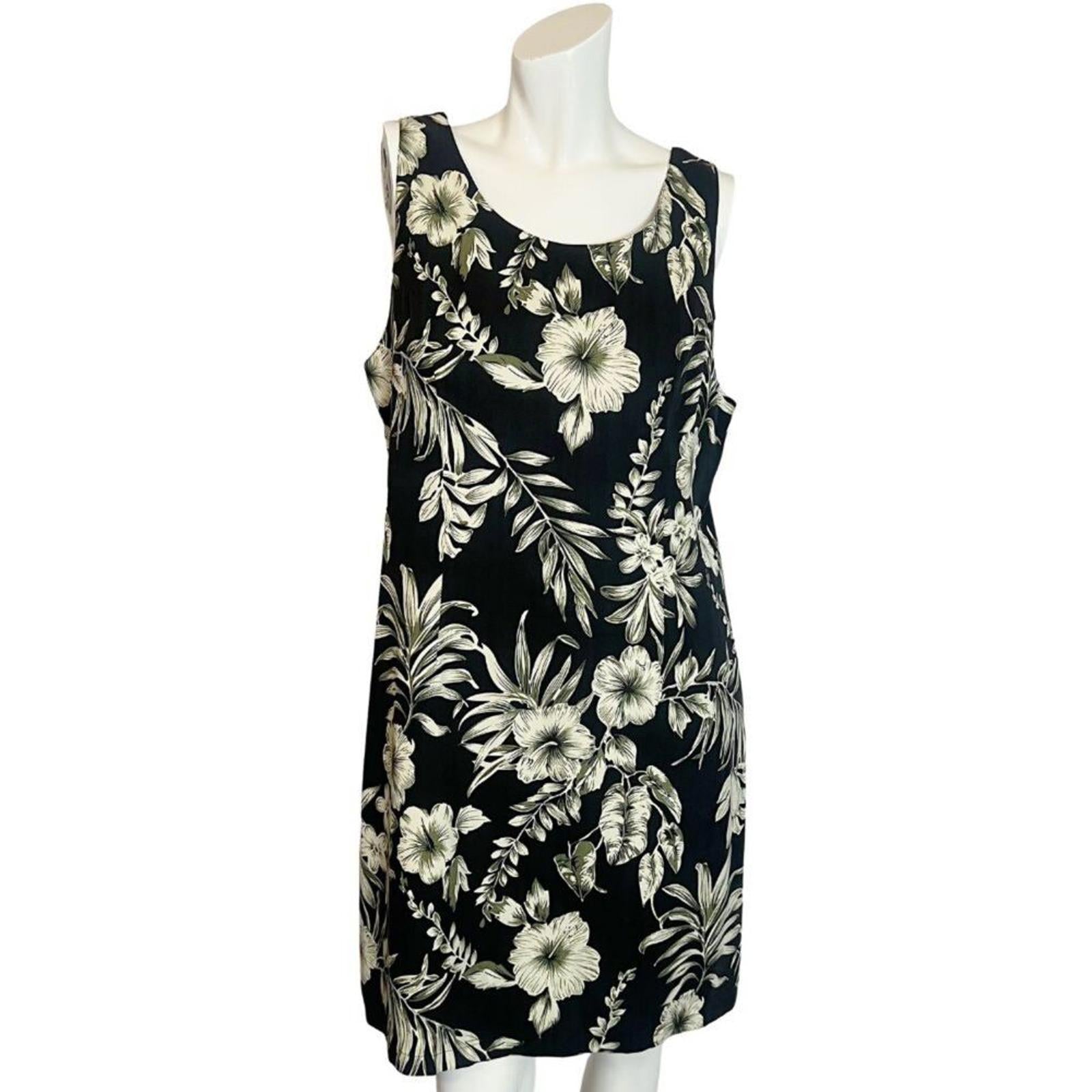 100% Silk Vintage 90s Pineapple Moon Tropical Print Mini Dress Women's Size L