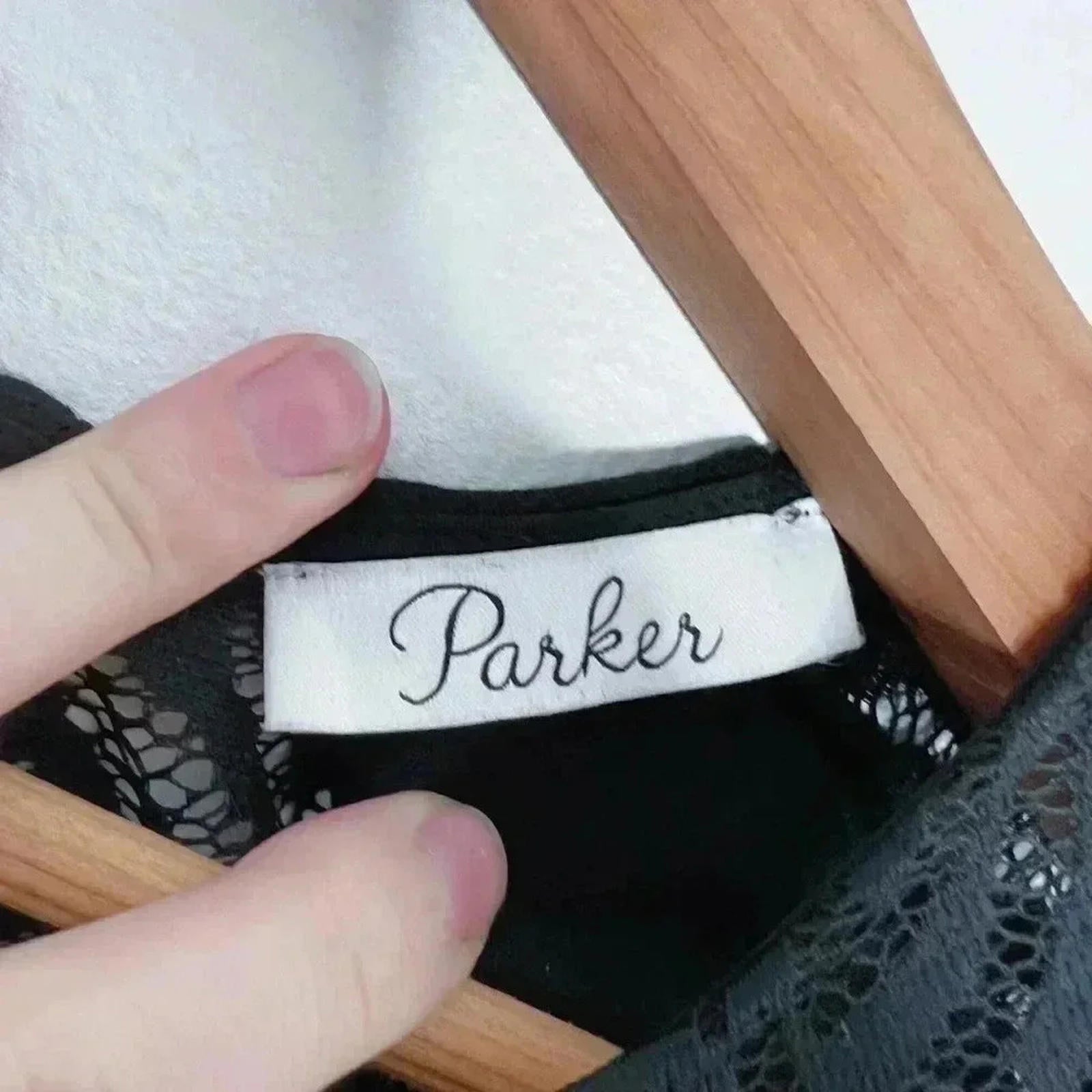 Parker Bauer Black Dress Lace Cutouts Bodycon Cocktail Dress Women's Size 6