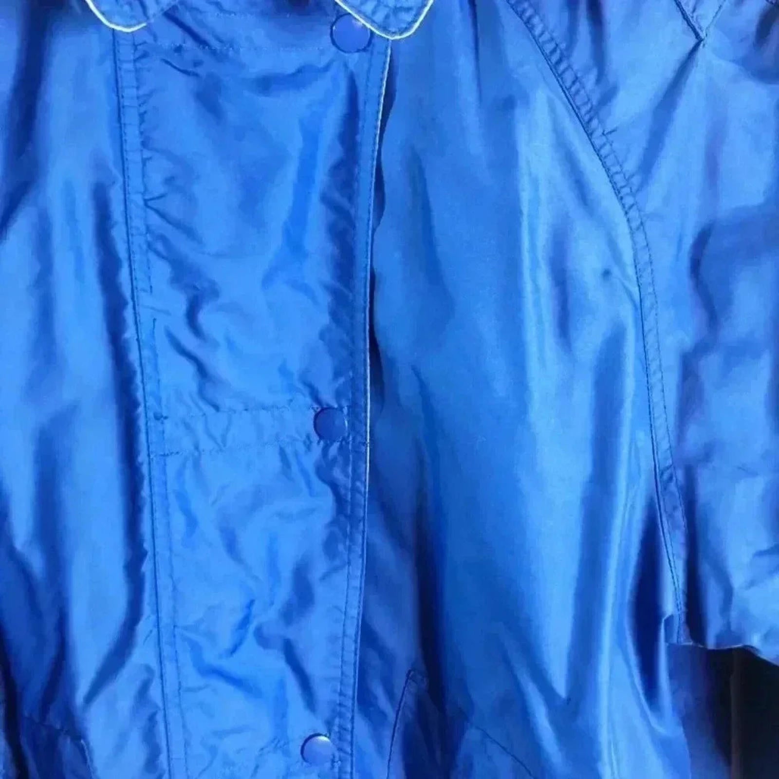 Vintage 80s London Towne Blue Rain Jacket Windbreaker Women's Size M