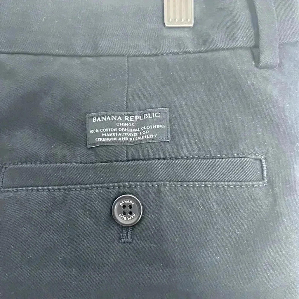Banana Republic Aiden Chino Pants in Black Business Casual Office Size 33 x 30
