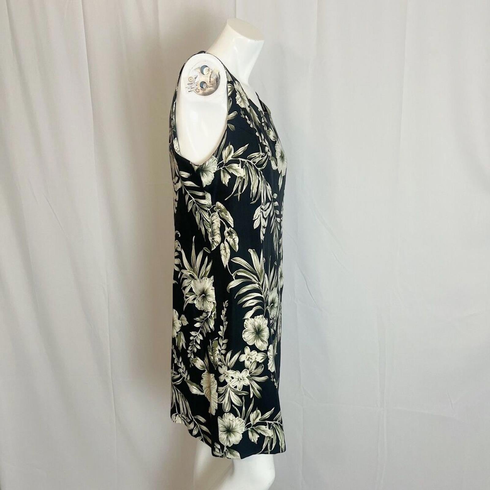 100% Silk Vintage 90s Pineapple Moon Tropical Print Mini Dress Women's Size L
