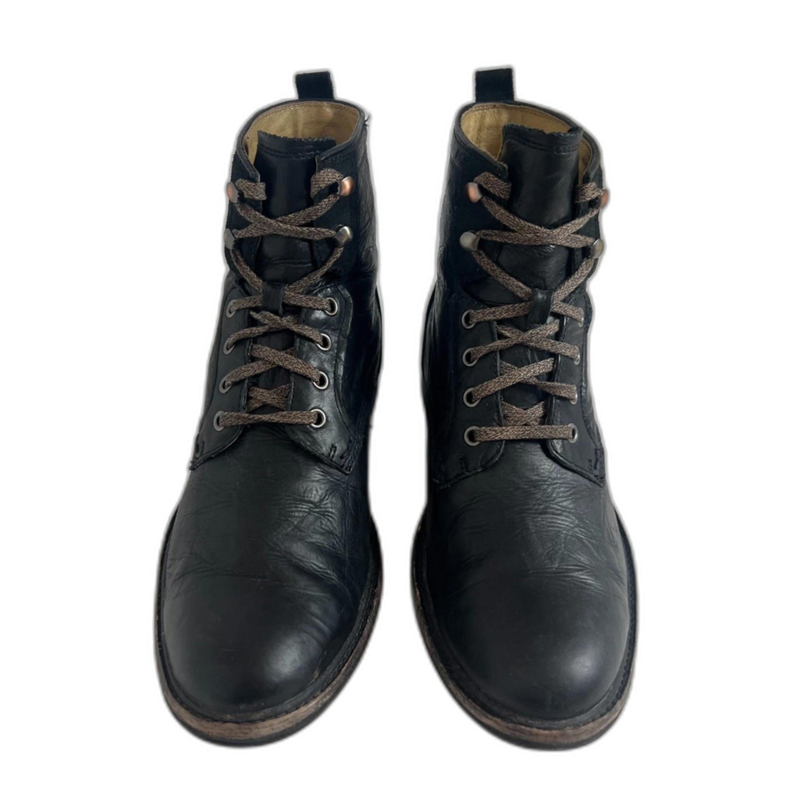 Ugg Men's Selwood Boots Black Leather Combat Boots Lace Up Size 11