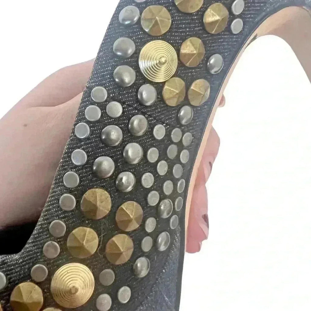 Diesel Kristaly Indigo Heels Denim Studded Stilettos Heels Pumps Size 8.5 US