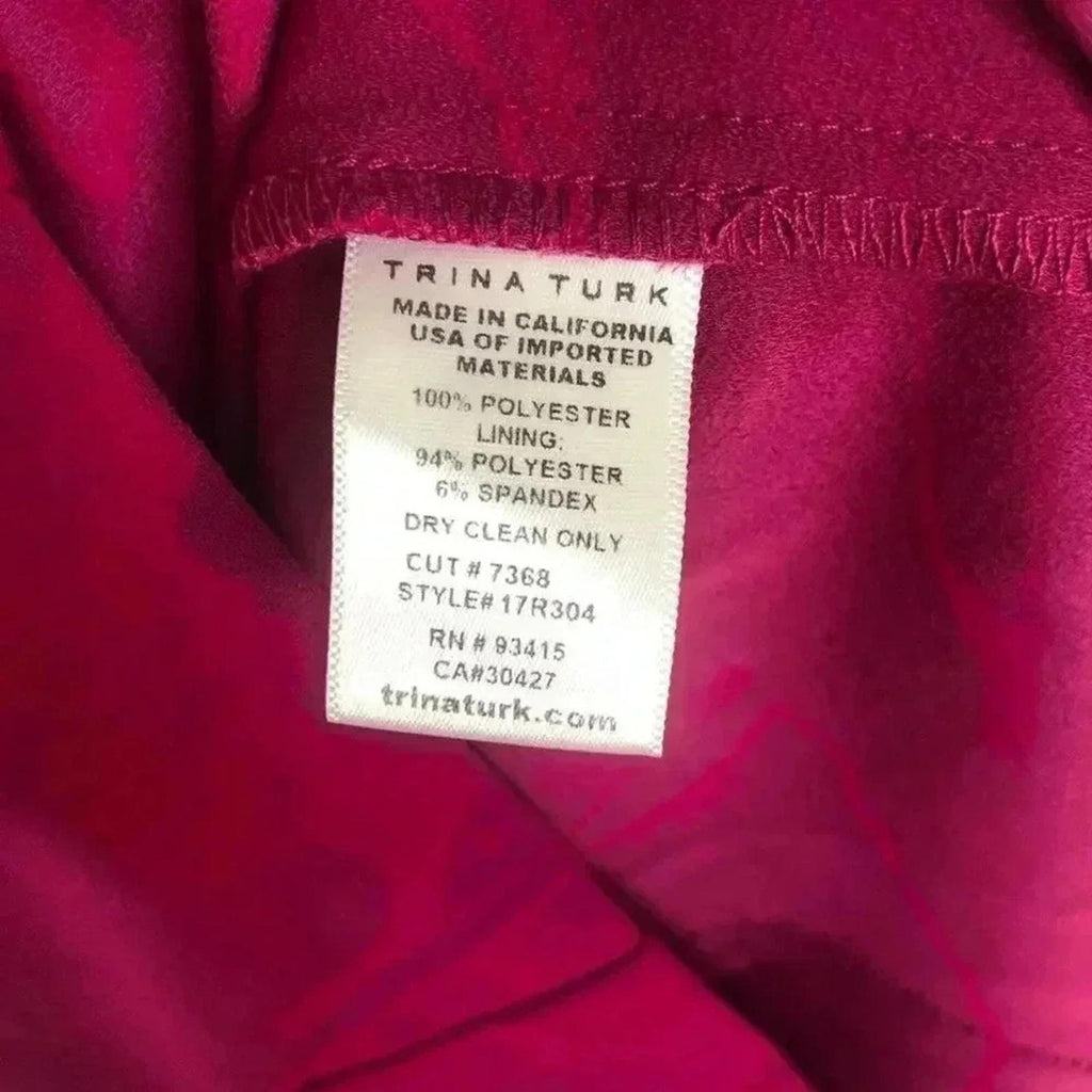 Trina Turk Embellished Keyhole Mini Dress Fuscia Pink Women's Size M