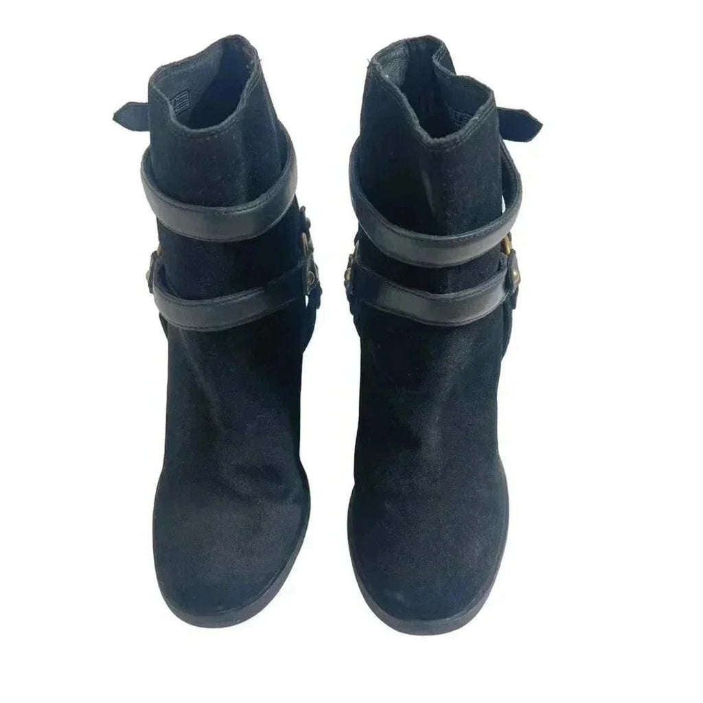 UGG Dandridge Black Suede Harness Boot Women's Size 6