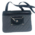 Knomo London Alfie Laptop Bag Briefcase Work Bag Black Leather Quilted Grey