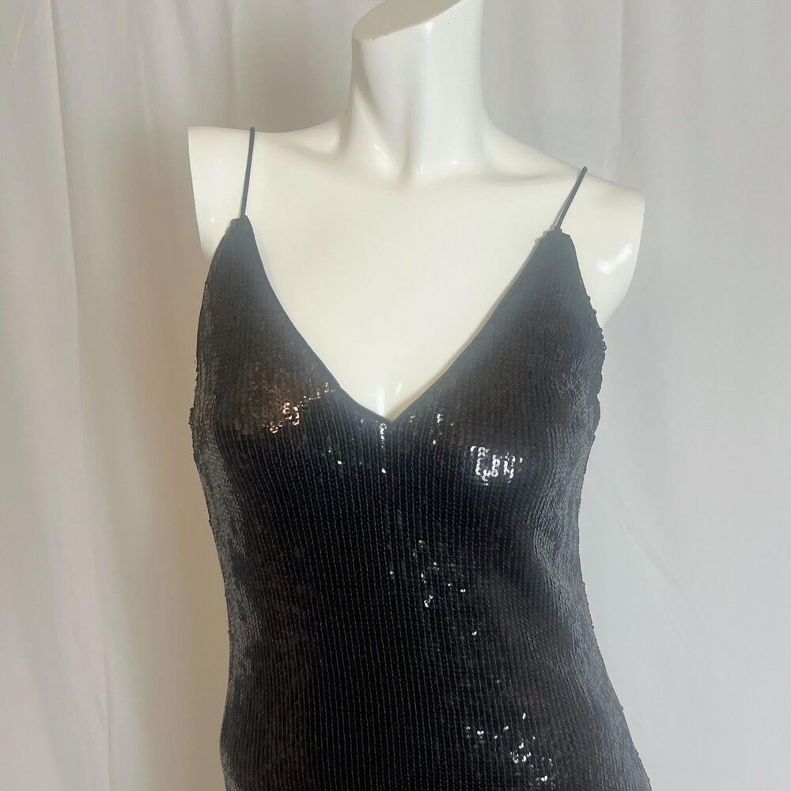 Forever 21 Black Sequined Fringe Dress Flapper Dress Women's Size M