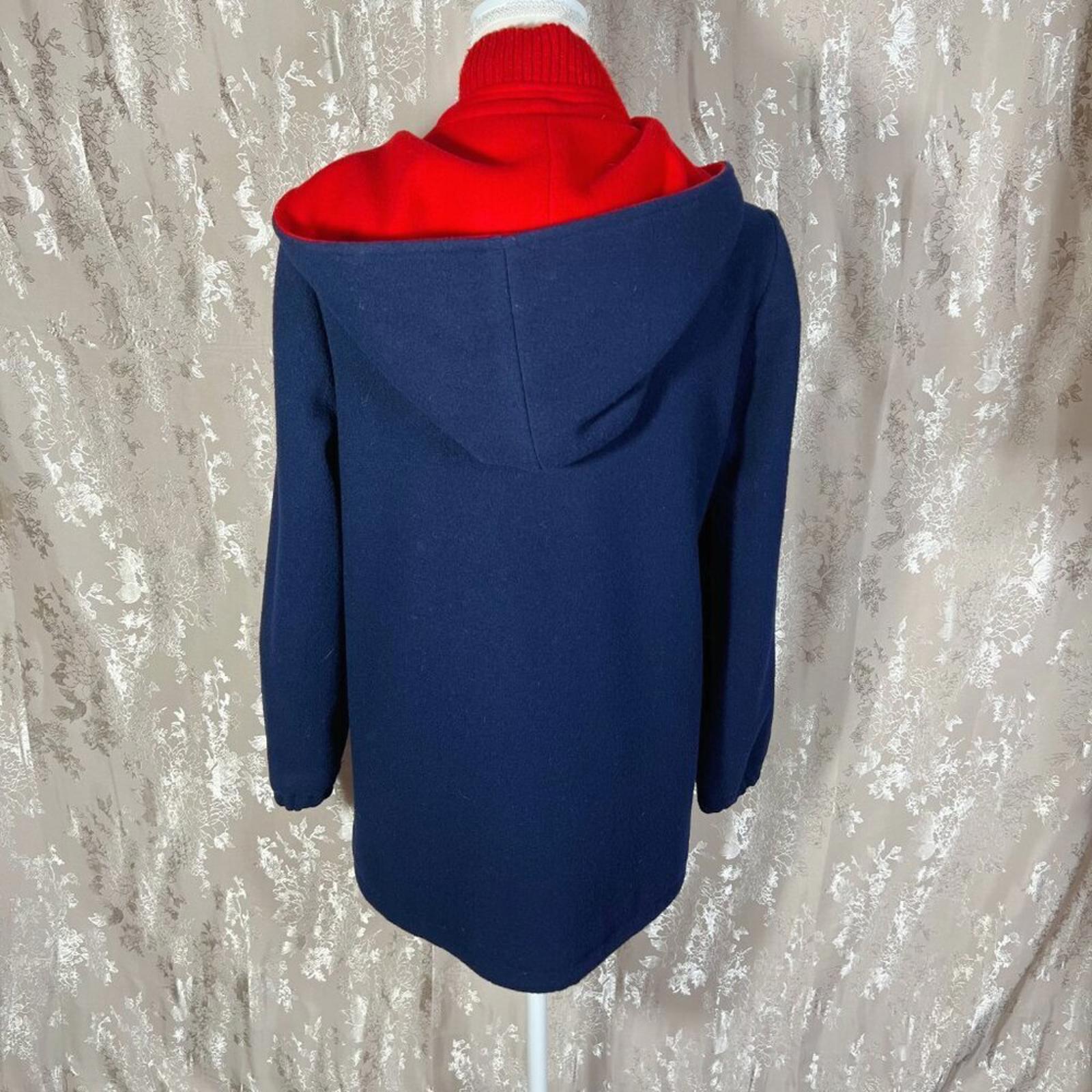 100% Wool Vintage Authentic MacKintosh Vestcoat Navy Blue and Red Jacket Size 6