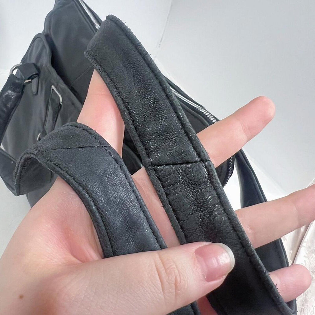 Latico Black Leather Laptop Bag Satchel Messenger Bag Work Bag