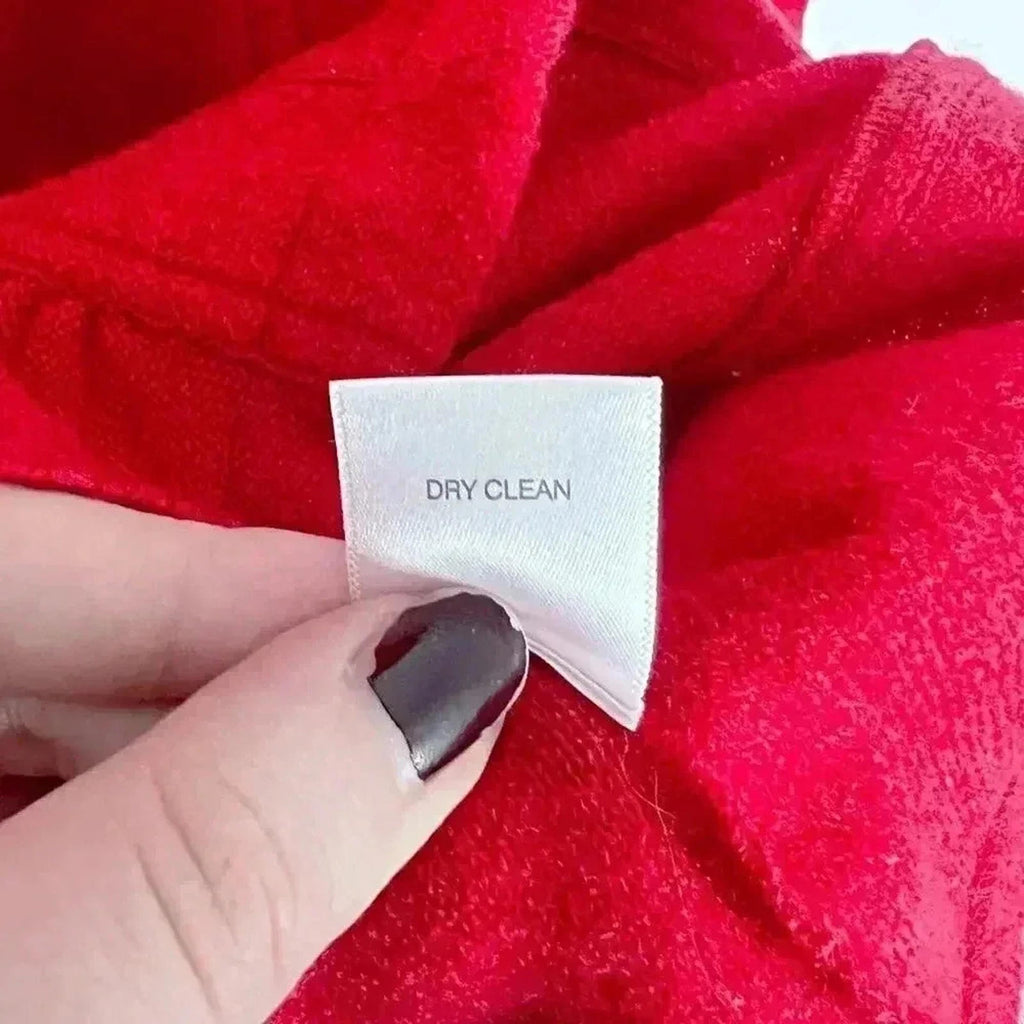 Madison Wool Red Ruffled Jacket Trench Coat Women's Size L