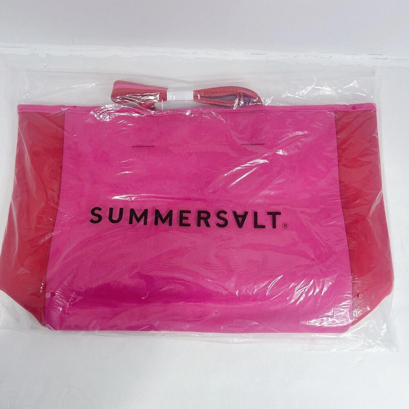 NWT Anthropologie SUMMERSALT Pink and Red Neoprene Summer Beach Tote