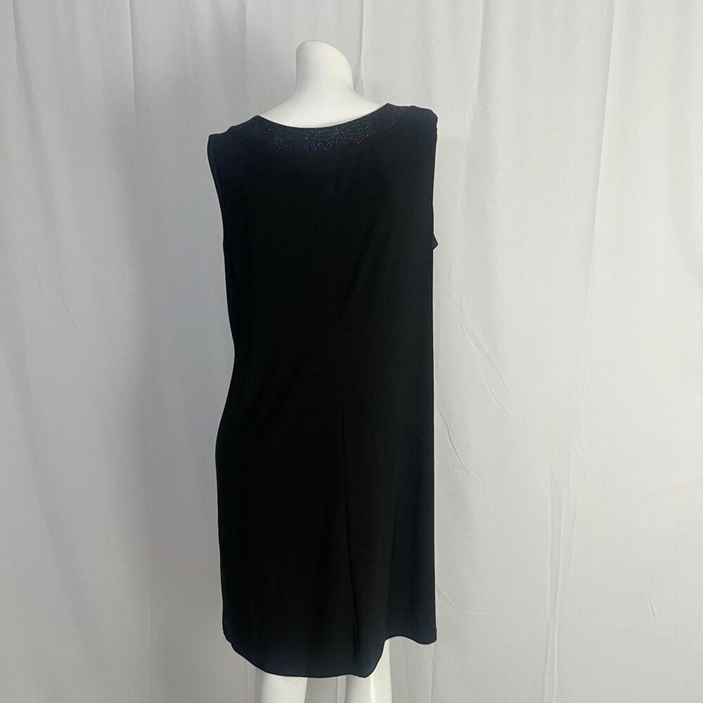 R&M Richards Collection Black Mini Dress Gold Collar Women's Size 14