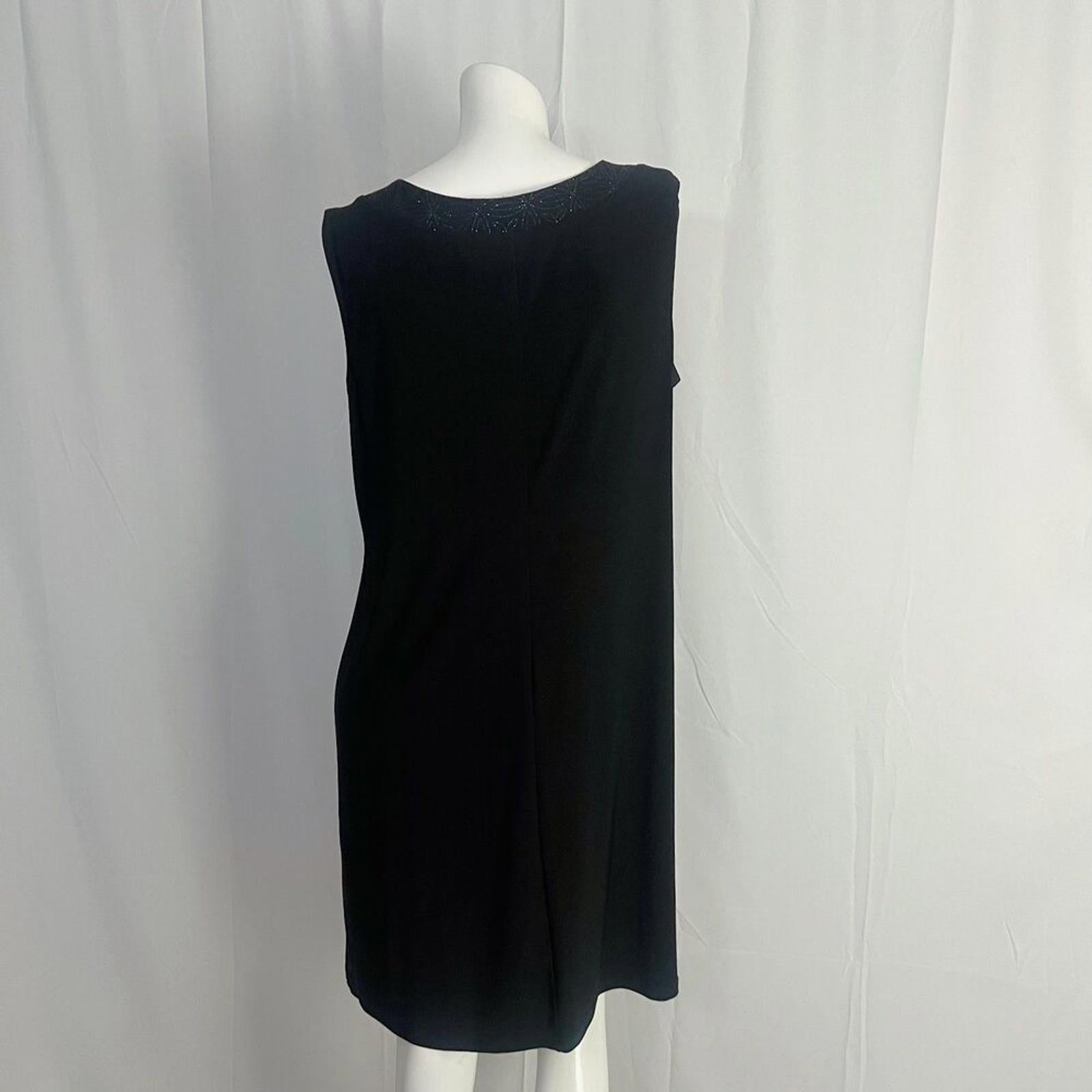 R&M Richards Collection Black Mini Dress Gold Collar Women's Size 14