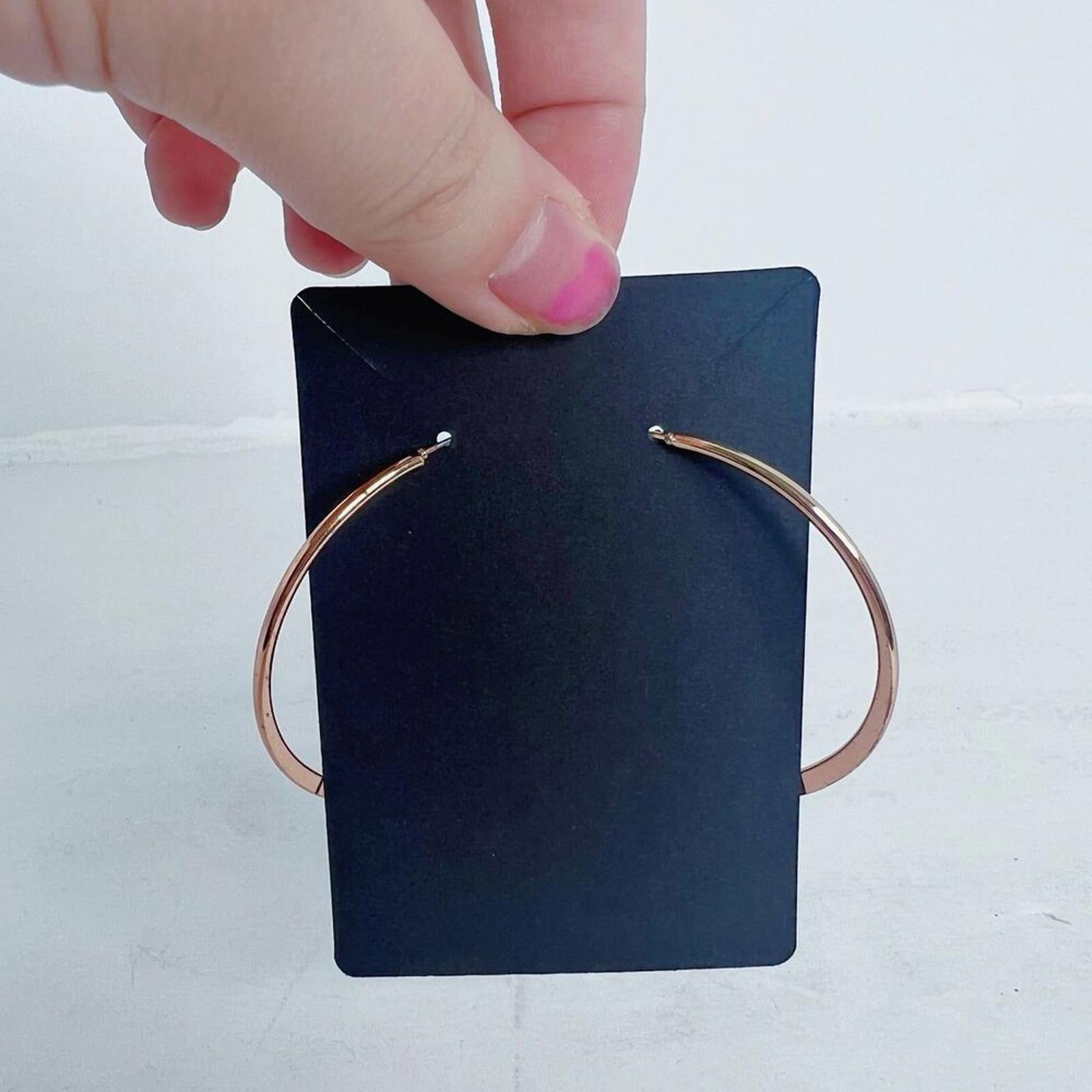 Rose Gold 2" Hoop Earrings Chic Minimal Classy