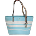 Kate Spade Hawthorne Lane Grace Blue White Striped Leather Tote Bag Shoulder Bag