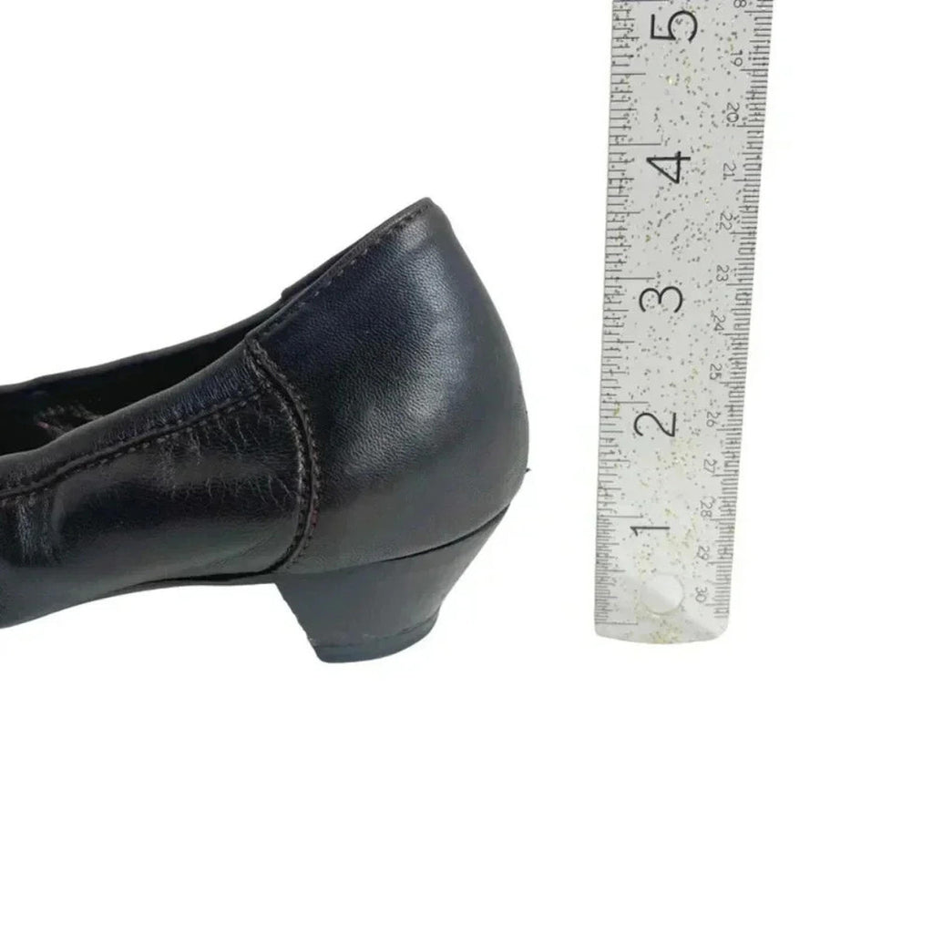AGL Brown Leather Rounded Toe Heels Heeled Ballet Shoes Size 39.5