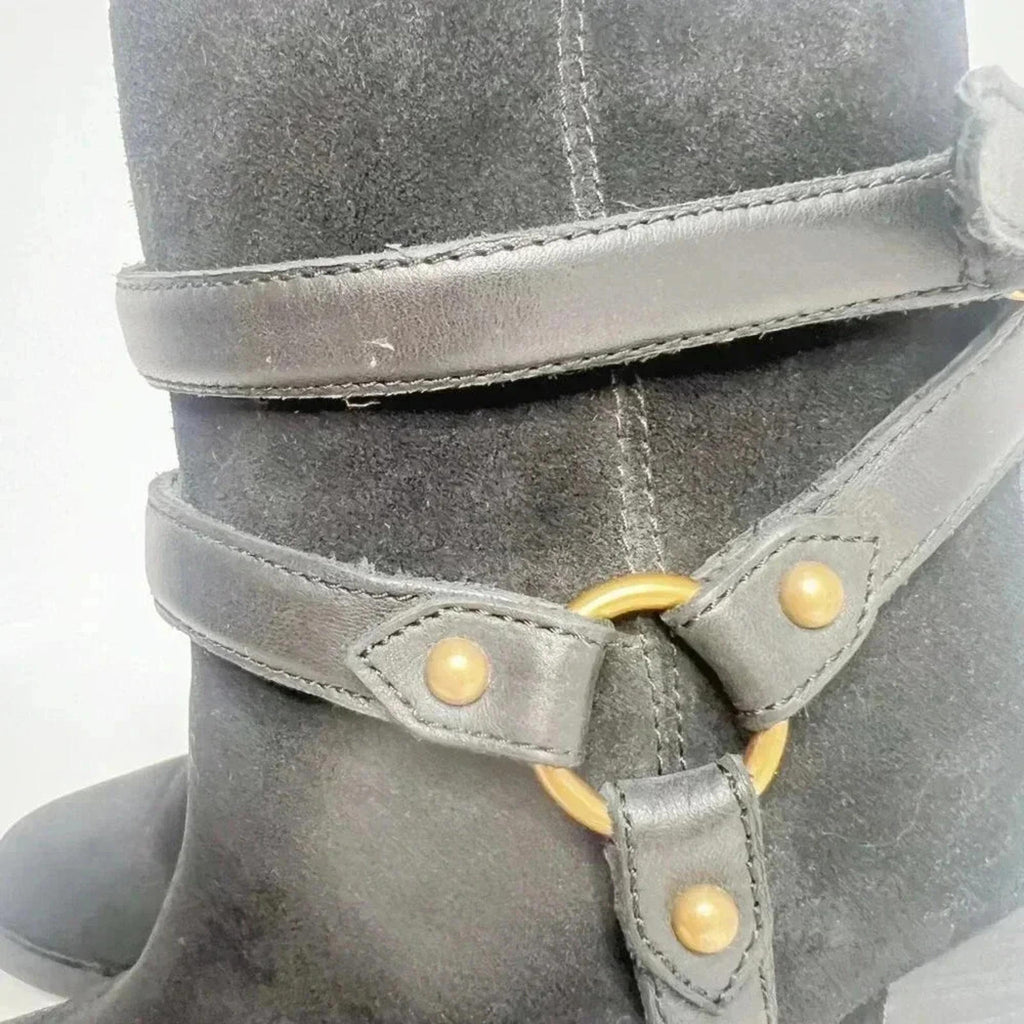 UGG Dandridge Black Suede Harness Boot Women's Size 6