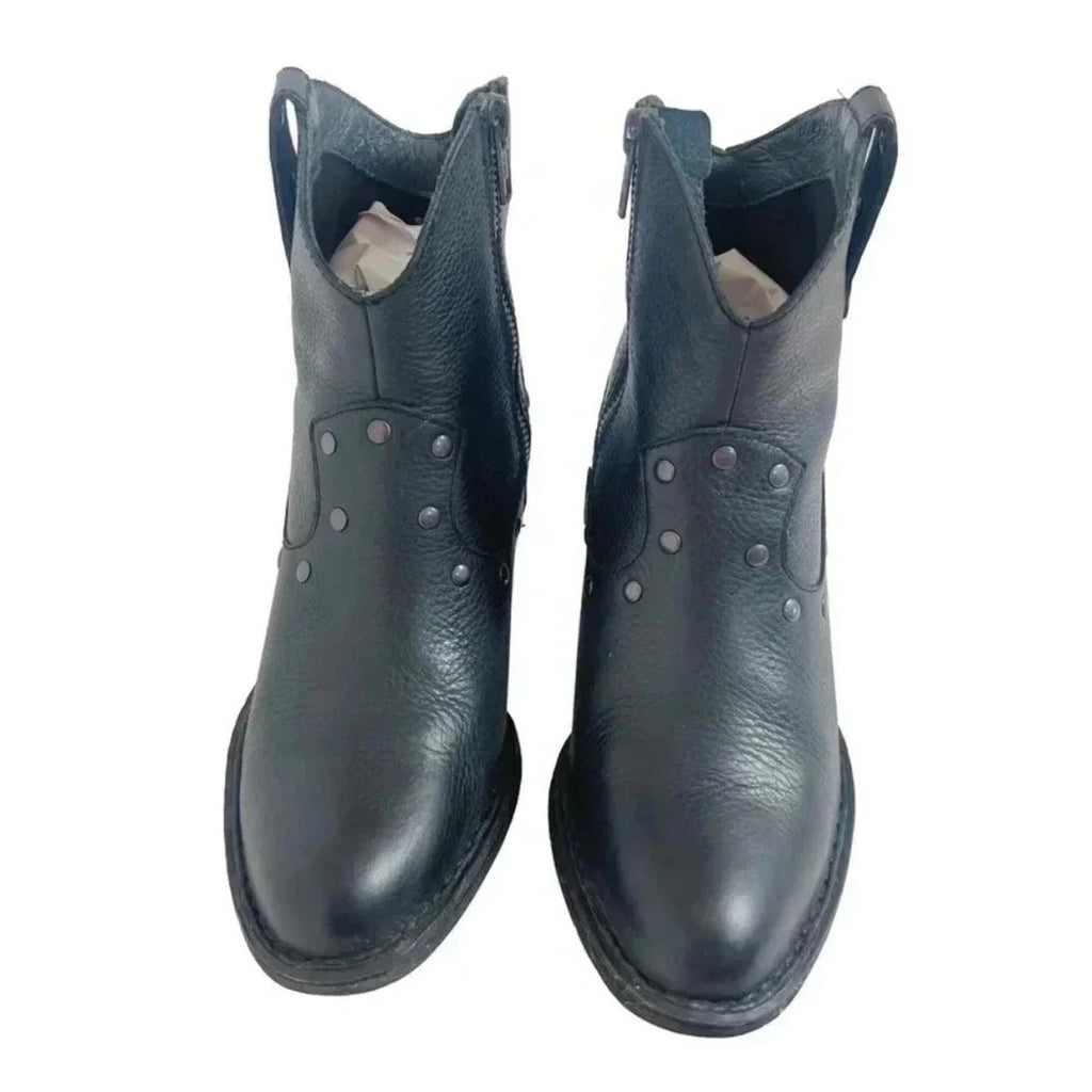 Born Perez Studded Western Leather Ankle Booties Women's Size 7