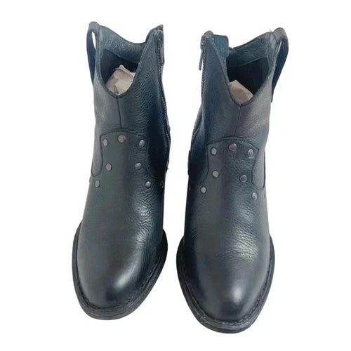 Born Perez Studded Western Leather Ankle Booties Women's Size 7