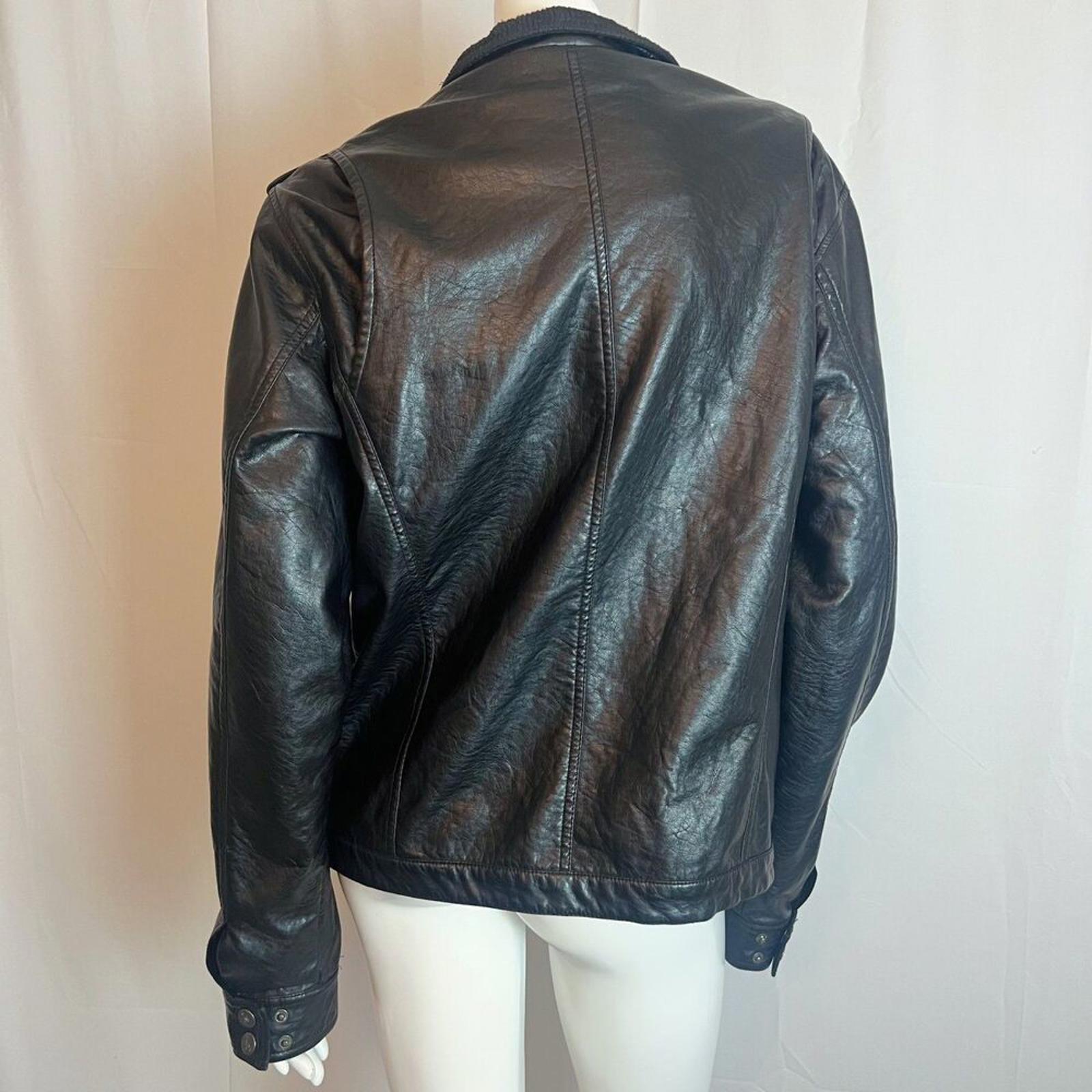 y2k Vintage Brave Sould Faux Leather Moto Jacket Women's Size M