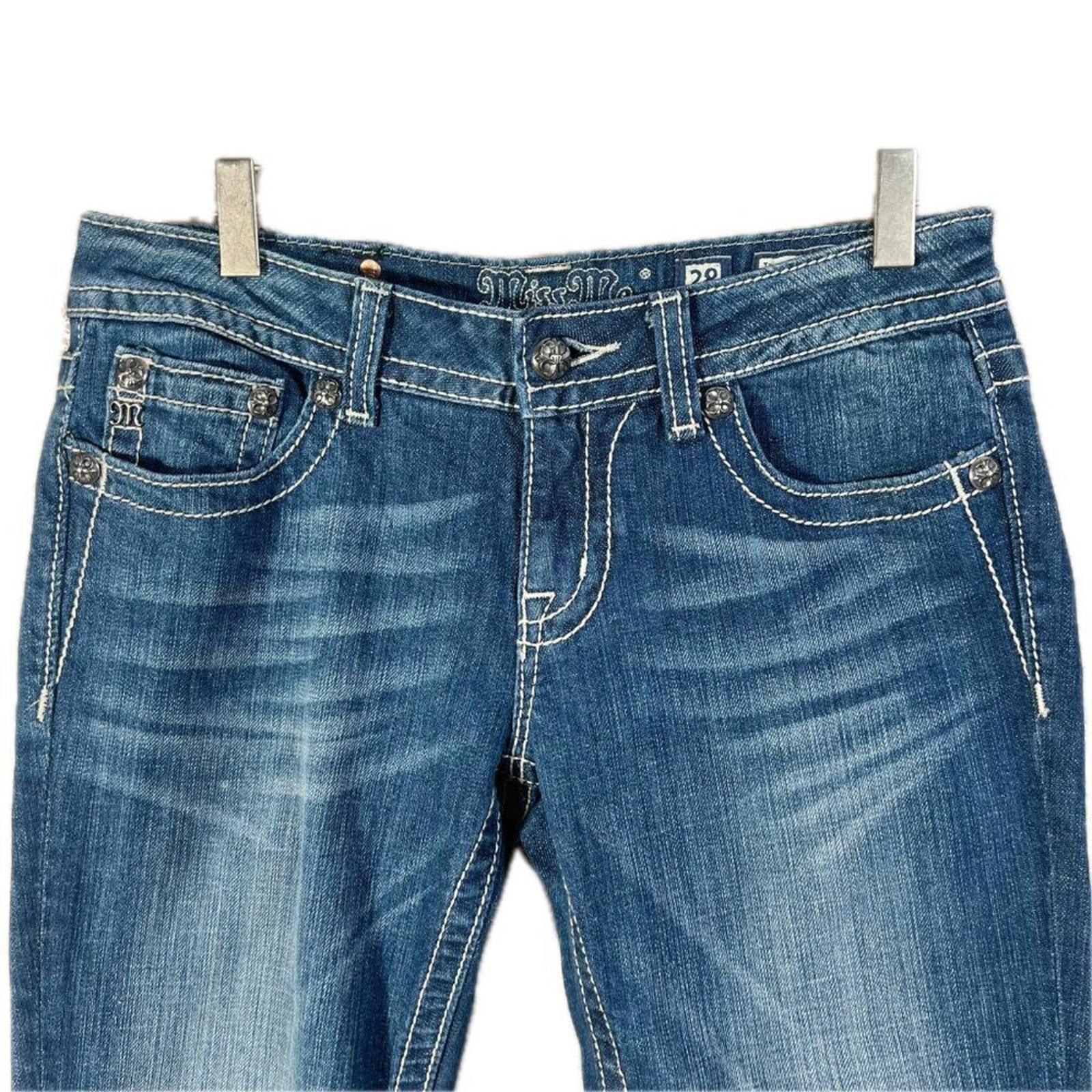 Miss Me Fleur De Lis Embellished Cropped Jeans Capri Women's Size 28