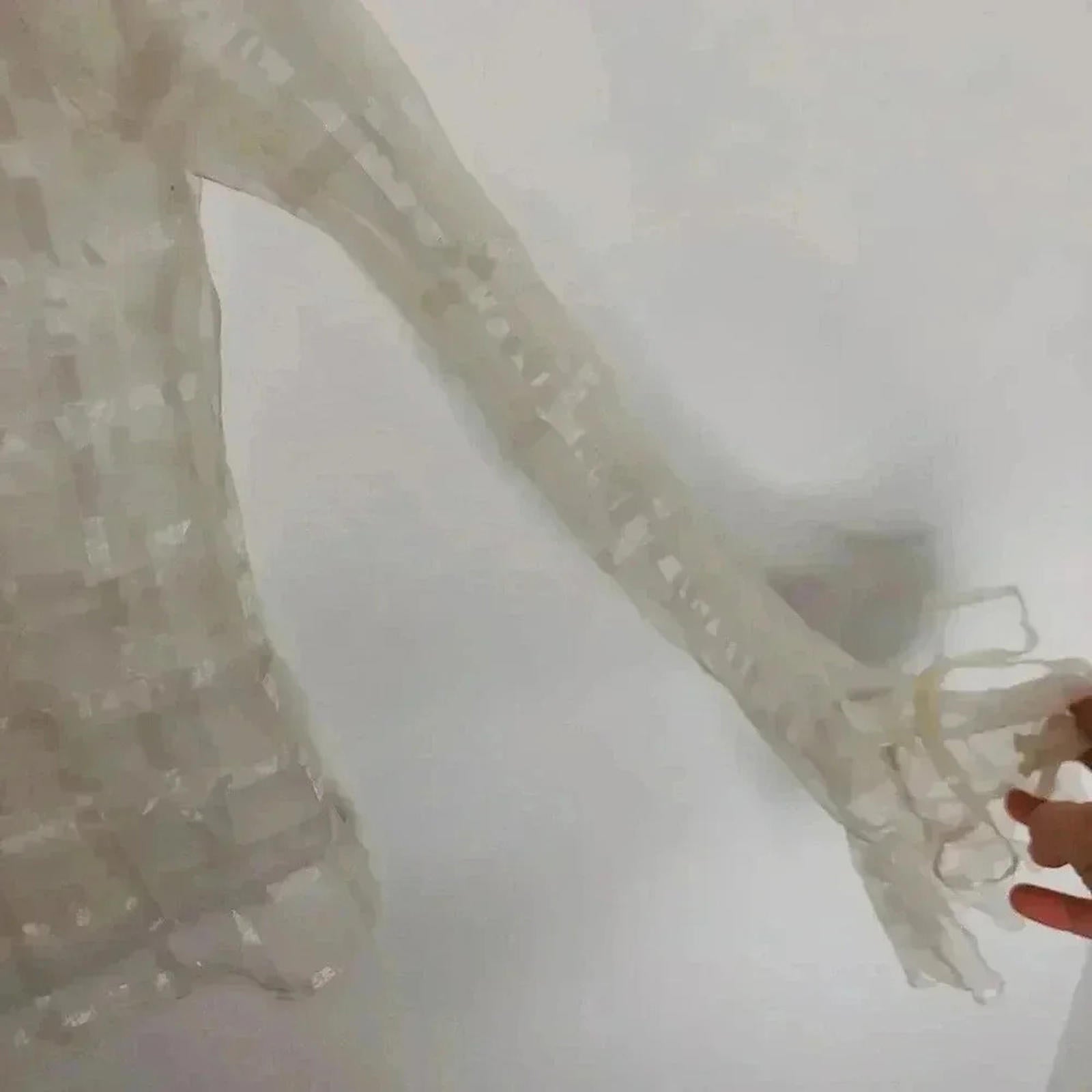 y2k Vintage JS Boutique Sheer White Blouse Chiffon Women's Size 4