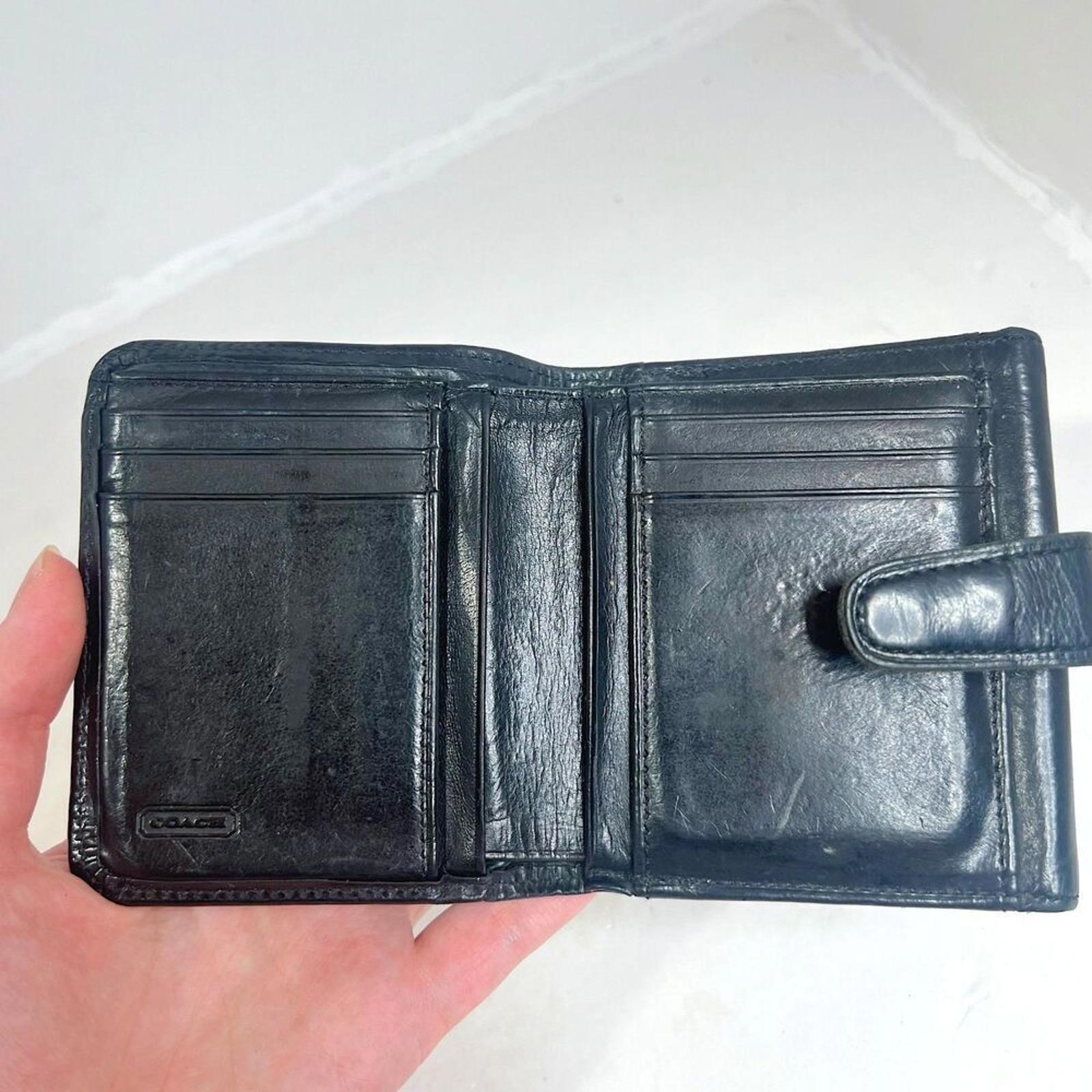 Vintage Coach Black Leather Bifold Wallet Soft Leather Credit Card Holder