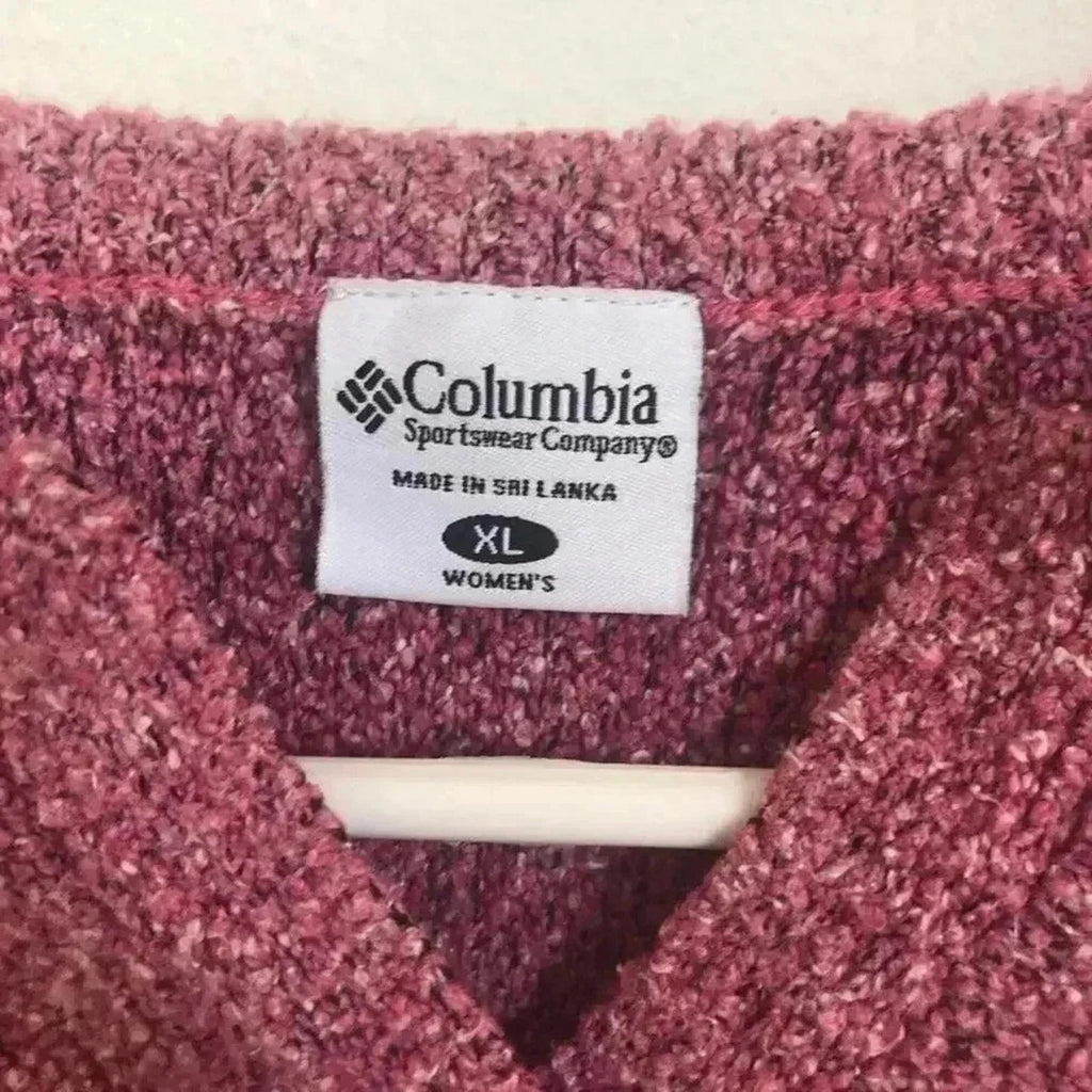 Columbia Pink Knit Sweater Women's Size XL
