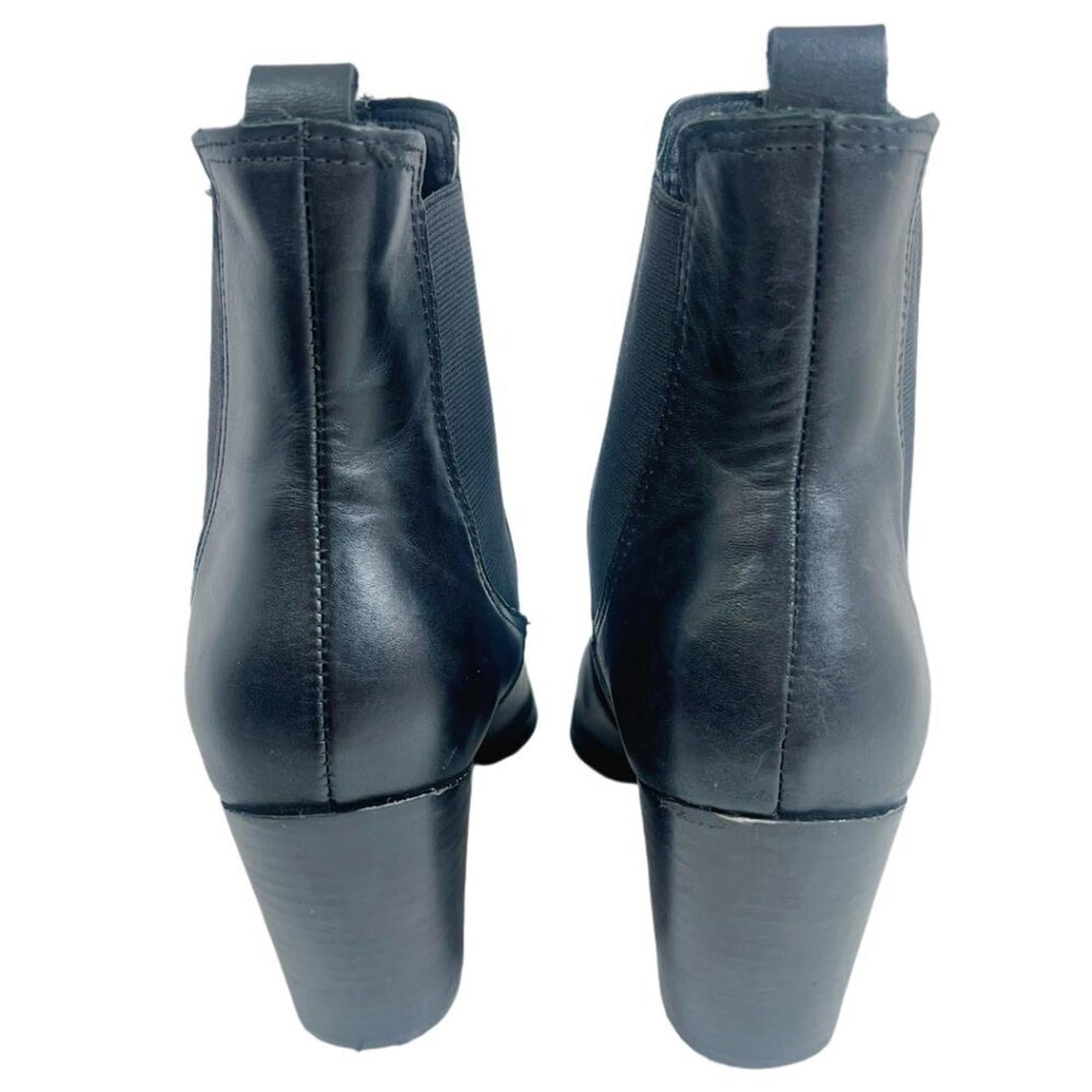 Steve Madden Patricia Black Leather Chelsea Boot Pointed Toe Bootie Size 10