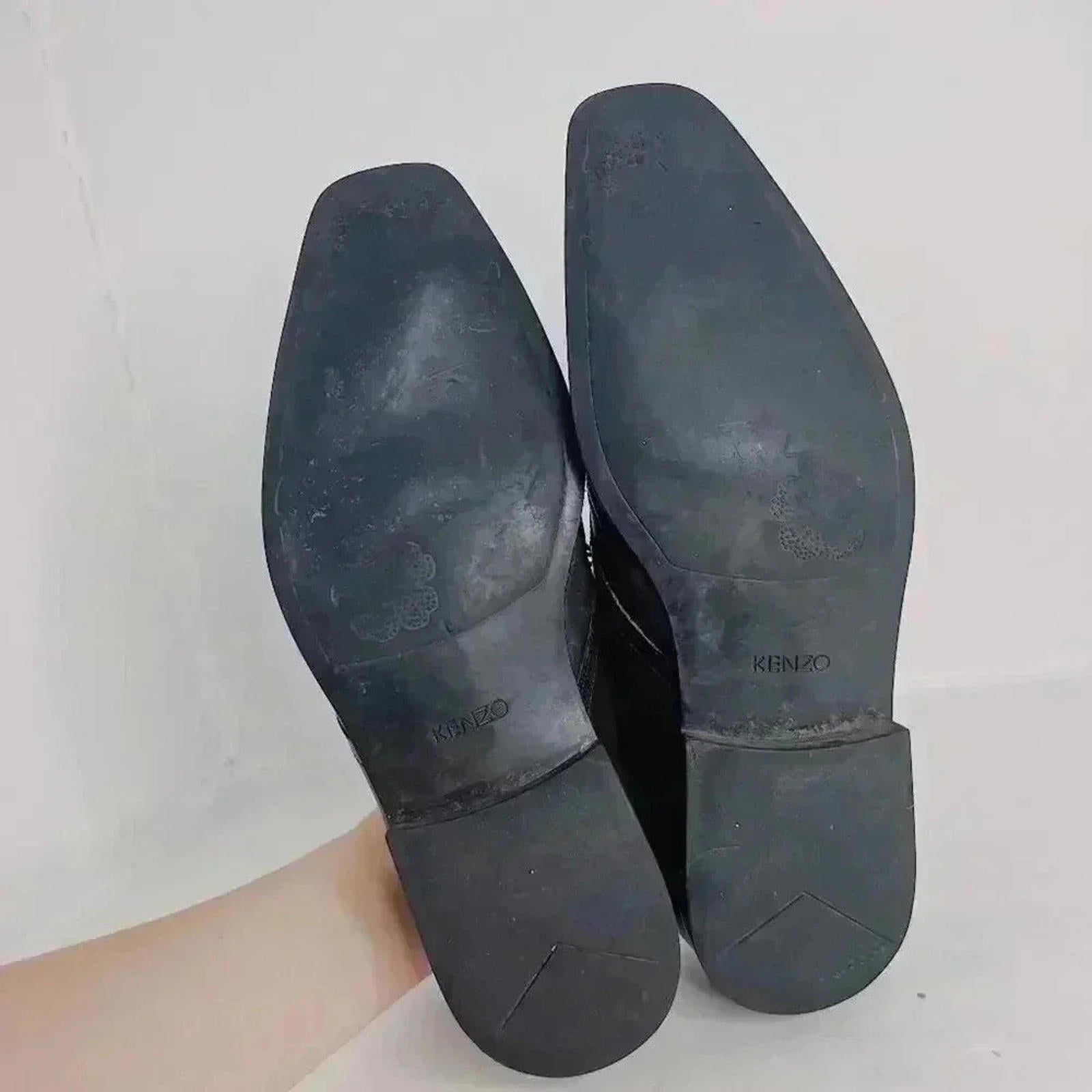 Kenzo Vintage Grey Leather Cap Toe Oxford Pointed Toe Men's Size 9