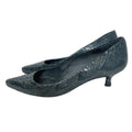 y2k Stuart Weitzman Grey Python Snakeprint Leather Pointed Toe Heels Size 8.5