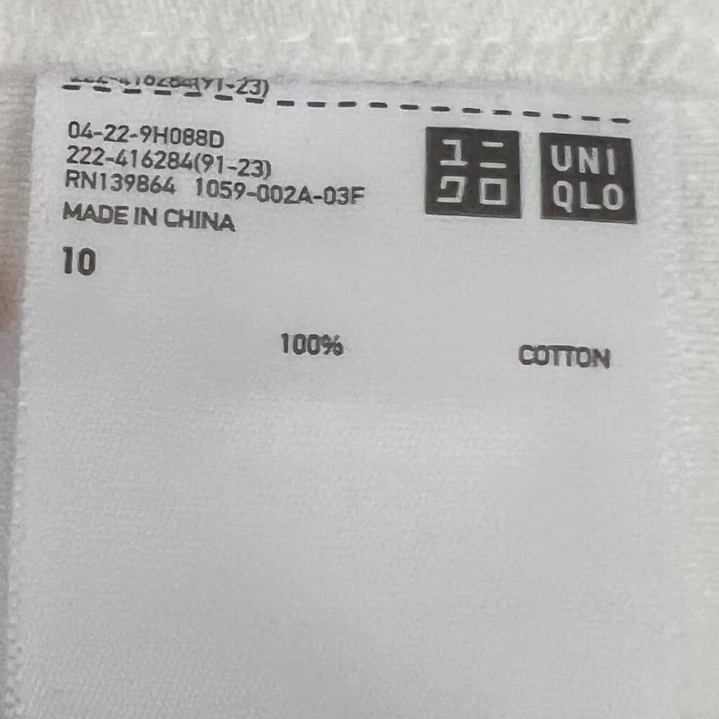 Uniqlo White Denim Pencil Skirt Knee Length Women's Size 10