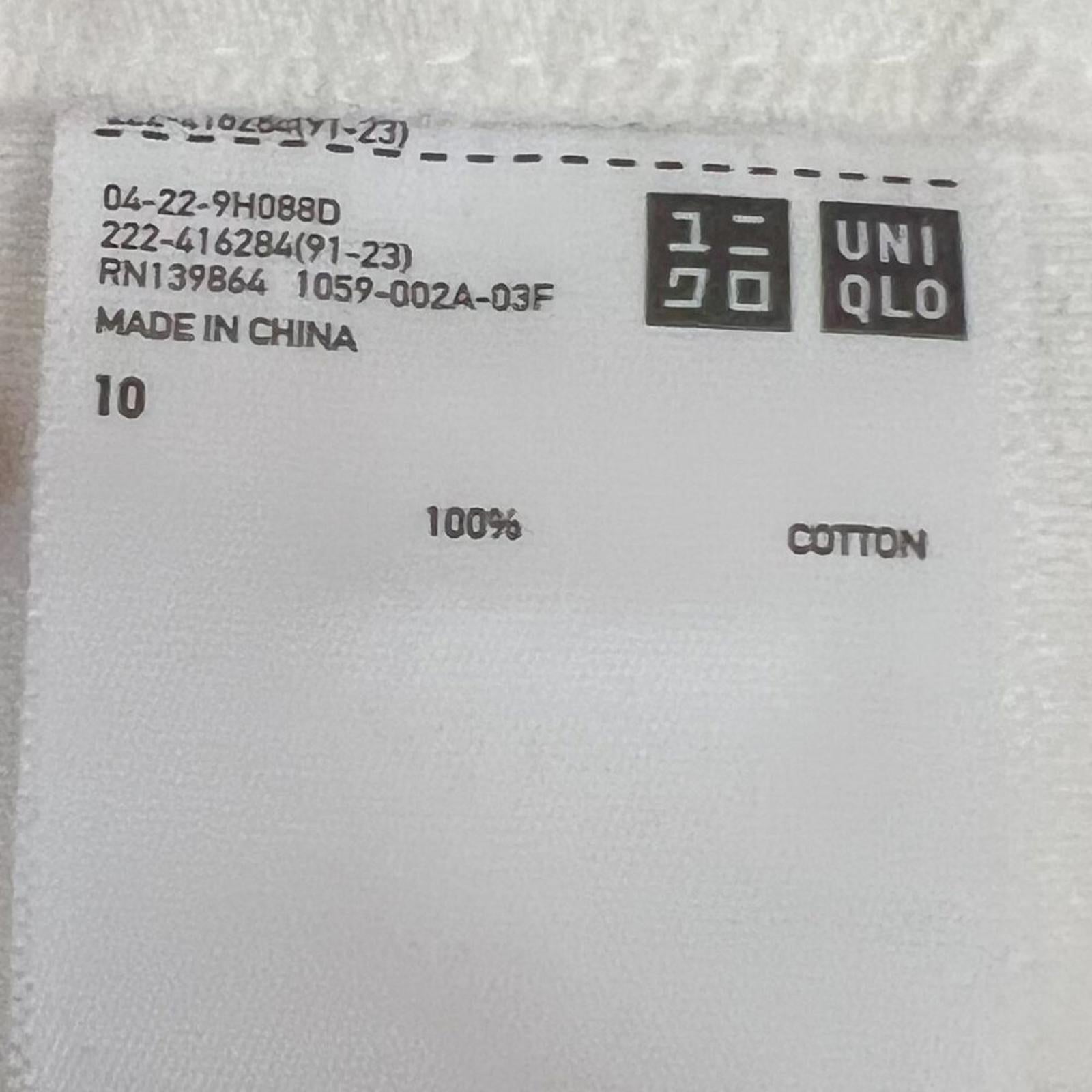 Uniqlo White Denim Pencil Skirt Knee Length Women's Size 10