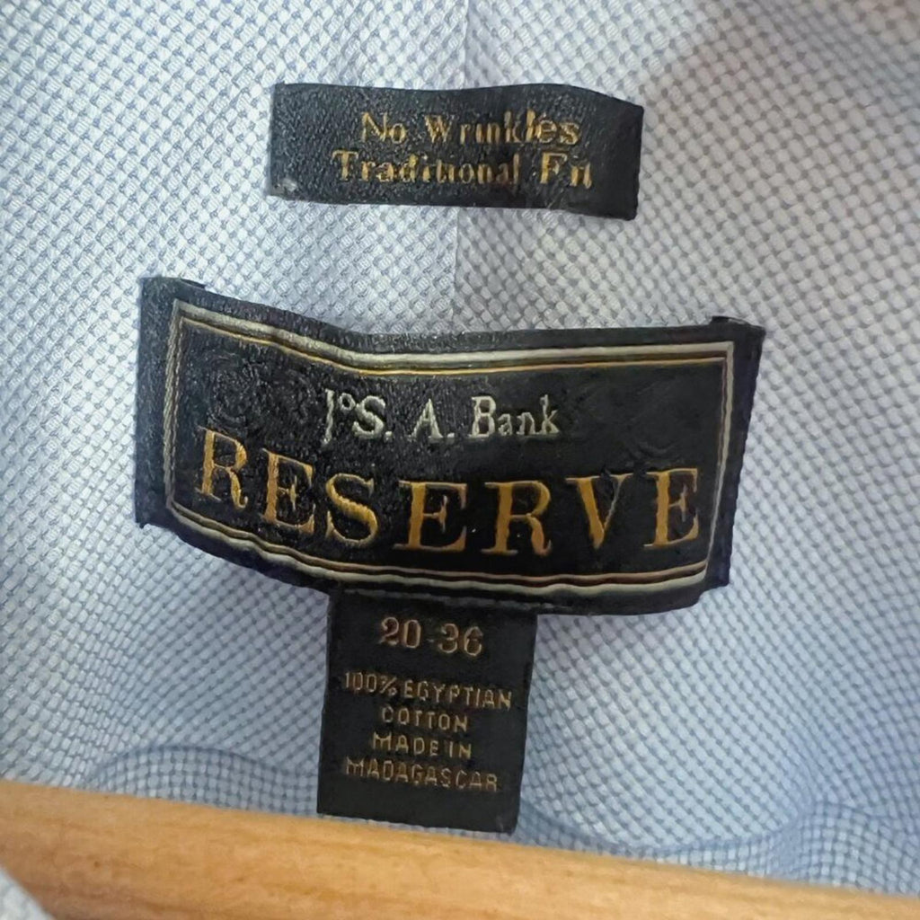 Jos. A. Bank Reserve Collection Light Blue White Button Down Collared Shirt