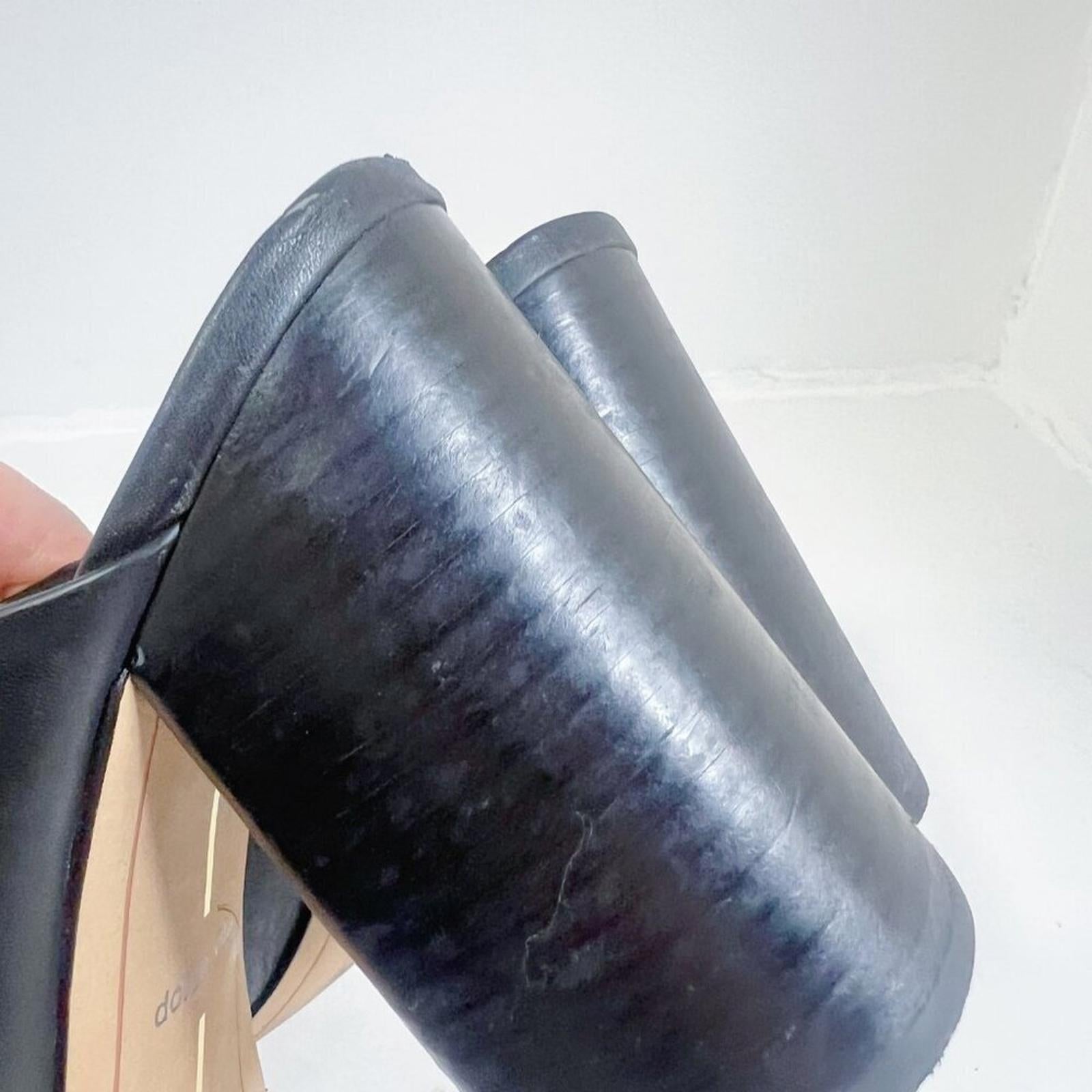 Dolce Vita Black Leather Chunky Heel Sandals Women's Size 8.5