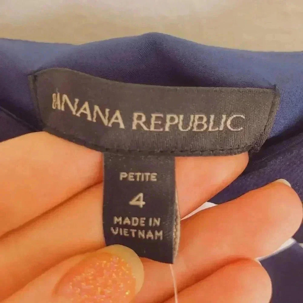 NWT Banana Republic Blue White Striped Slip Dress Women's Size 4P