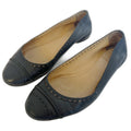 Chloe RARE Women's Black Leather Ballet Flats Laser Cut Coquette Chic  Size 9