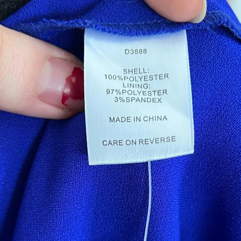 ALEXIA ADMOR Phoebe Ruffle Wrap Dress Blue Satin Dress Women's Size M